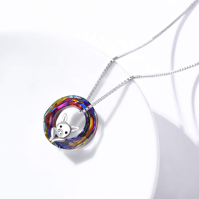 JUSTKIDSTOY Pig Crystal Pendant Necklace 925 Sterling Silver Pig Jewelry Cute Pig Gifts for Women Daughter Christmas - Image 4